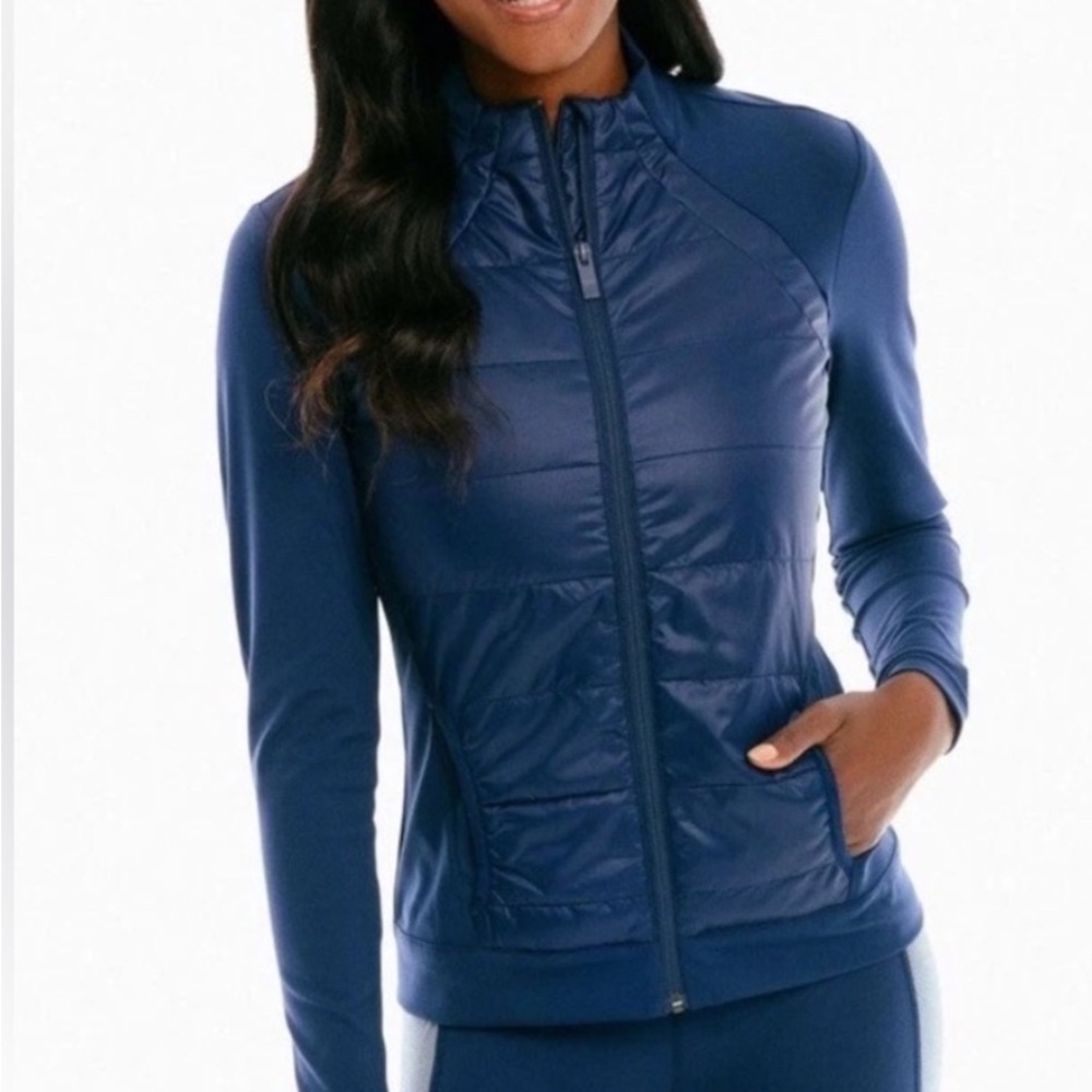 Southern Tide Josette Mixed Media Full Zip Athletic Jacket
